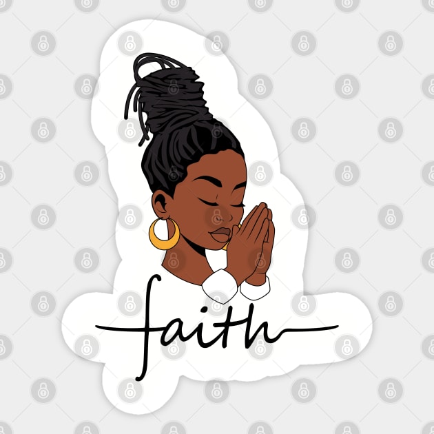 Woman of Faith, Black Woman, locs Sticker by UrbanLifeApparel